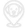 Tama County Humane Society Icon: Location icon with dog in thecenter